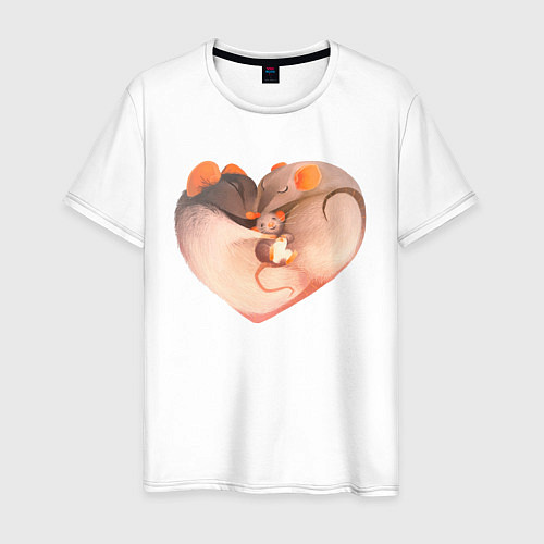 Мужская футболка Мышиное сердце / Белый – фото 1