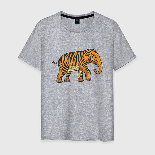 Мужская футболка Тигровый слон / Меланж – фото 1