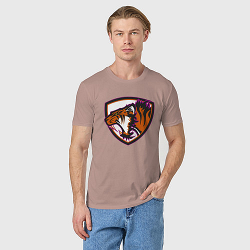 Мужская футболка Тигр Убийца / Пыльно-розовый – фото 3