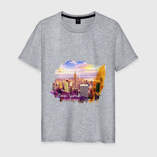 Мужская футболка Города и страны Нью-Йорк США / Меланж – фото 1