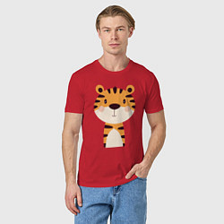 Футболка хлопковая мужская Cartoon Tiger, цвет: красный — фото 2