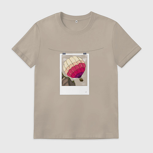 Мужская футболка В моменте / Миндальный – фото 1