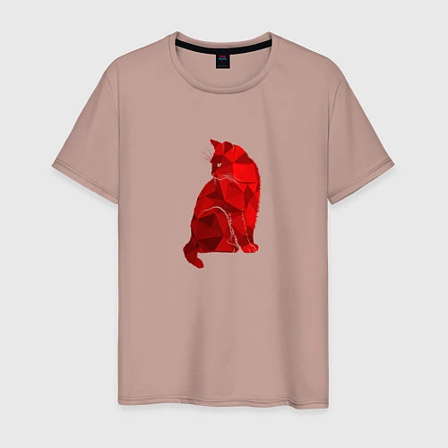Мужская футболка Красный Кот / Пыльно-розовый – фото 1