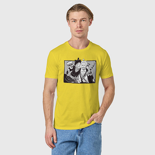 Мужская футболка Луффи и Зоро вместе / Желтый – фото 3