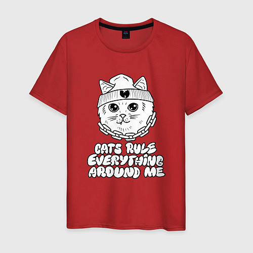 Мужская футболка Cats Rule / Красный – фото 1
