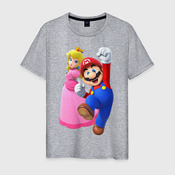 Футболка хлопковая мужская Mario Princess, цвет: меланж