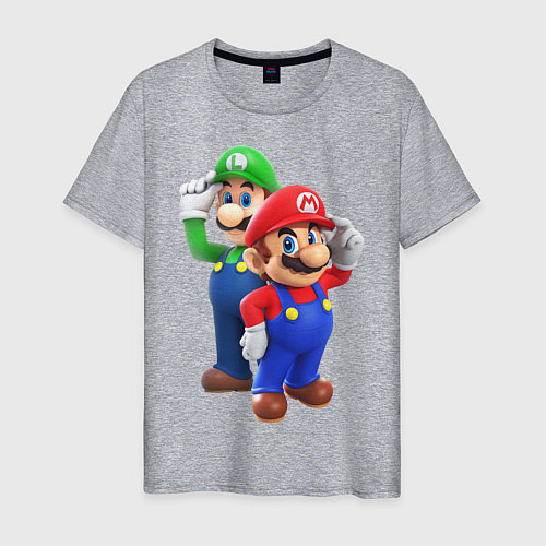Мужская футболка Mario Bros / Меланж – фото 1