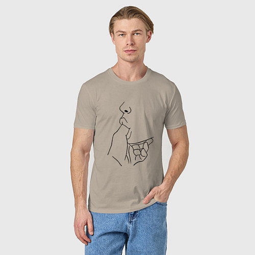 Мужская футболка СТРАСТЬ PASSION / Миндальный – фото 3