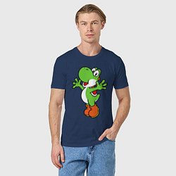 Футболка хлопковая мужская Yoshi, цвет: тёмно-синий — фото 2