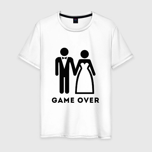 Мужская футболка GAME OVER МОЛОДОЖЕНЫ / Белый – фото 1