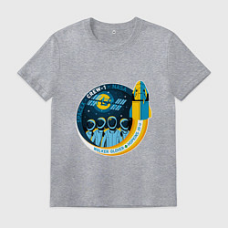 Футболка хлопковая мужская SPACE X CREW-1, цвет: меланж