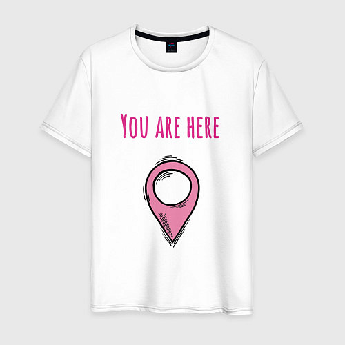 Мужская футболка You are here, bro / Белый – фото 1
