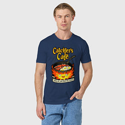 Футболка хлопковая мужская Calcifer cook, цвет: тёмно-синий — фото 2