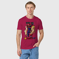 Футболка хлопковая мужская Big Mario, цвет: маджента — фото 2