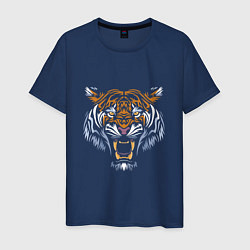 Футболка хлопковая мужская Tiger Shadow, цвет: тёмно-синий