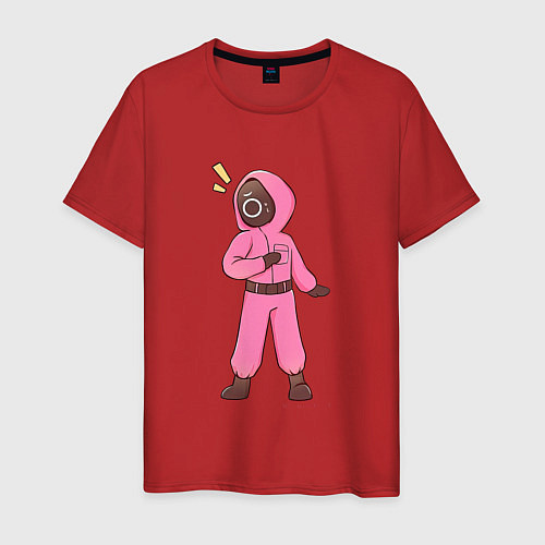 Мужская футболка Игра в кальмара: удивление / Красный – фото 1