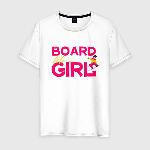 Мужская футболка BOARD LIKE A GIRL / Белый – фото 1