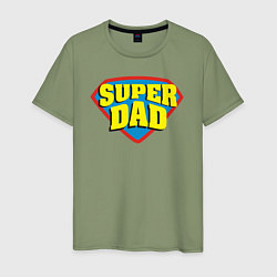 Футболка хлопковая мужская Супер отец, цвет: авокадо