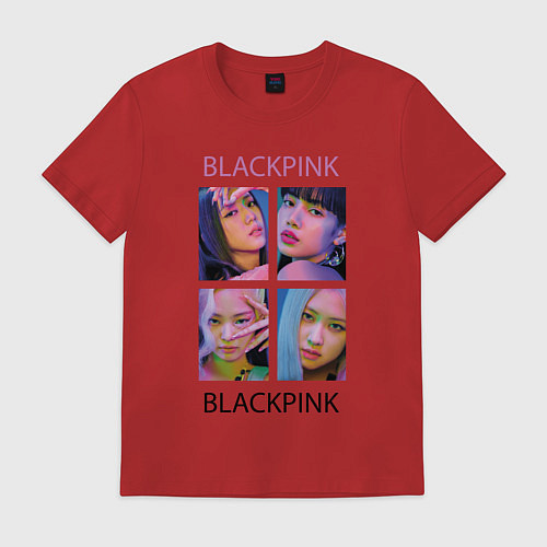 Мужская футболка BLACKPINK черно-розовые / Красный – фото 1