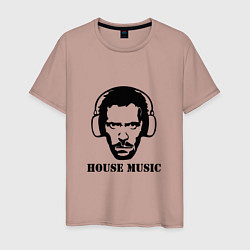 Футболка хлопковая мужская Dr House music, цвет: пыльно-розовый