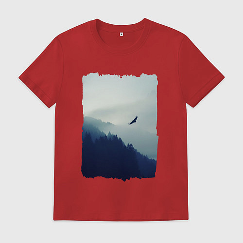 Мужская футболка ОРЁЛ НАД ЛЕСОМ EAGLE / Красный – фото 1