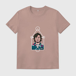 Футболка хлопковая мужская 456 - Squid Game, цвет: пыльно-розовый