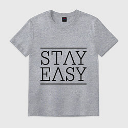Футболка хлопковая мужская Stay easy, цвет: меланж