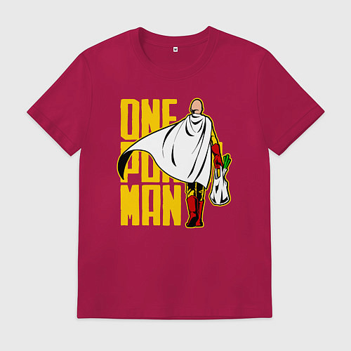 Мужская футболка Сайтама возвращается из супермаркета One Punch-Man / Маджента – фото 1