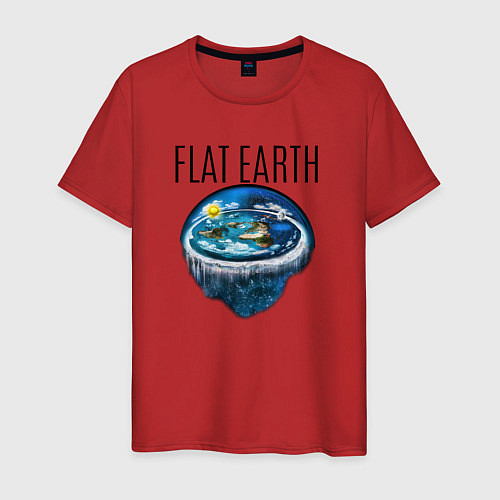 Мужская футболка The Flat Earth / Красный – фото 1