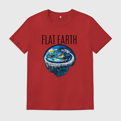 Футболка хлопковая мужская The Flat Earth, цвет: красный