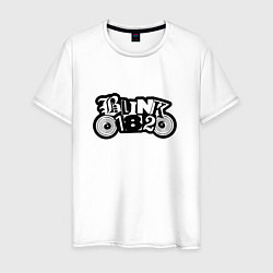 Футболка хлопковая мужская Blink 182 лого, цвет: белый