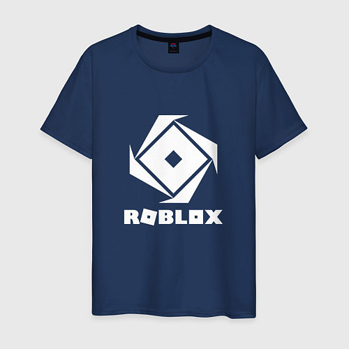 Мужская футболка ROBLOX WHITE LOGO / Тёмно-синий – фото 1