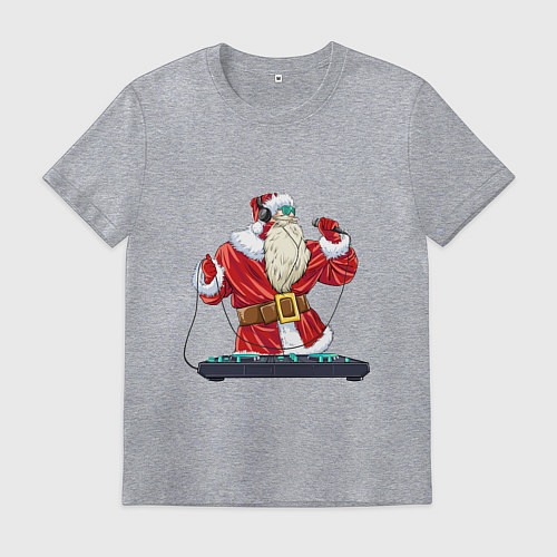 Мужская футболка Санта музыкант / Меланж – фото 1