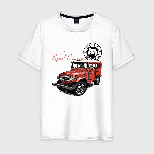 Мужская футболка Toyota Land Cruiser Retro / Белый – фото 1