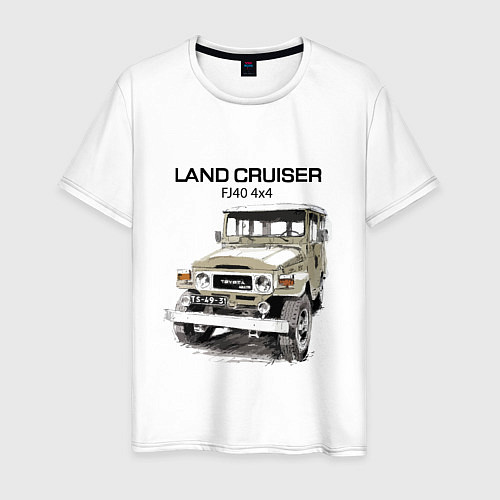 Мужская футболка Toyota Land Cruiser FJ 40 4X4 sketch / Белый – фото 1