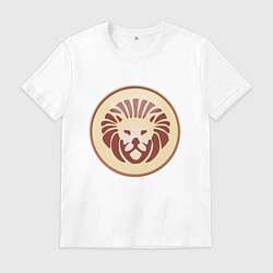 Мужская футболка Лев бежевый