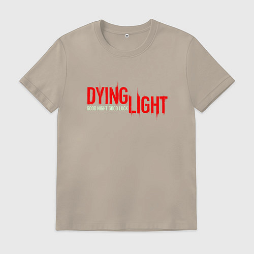 Мужская футболка DYING LIGHT RED LOGO GNGL / Миндальный – фото 1