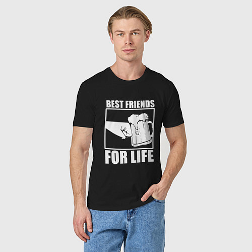 Мужская футболка Best Friends For Life-Кулак встрою / Черный – фото 3