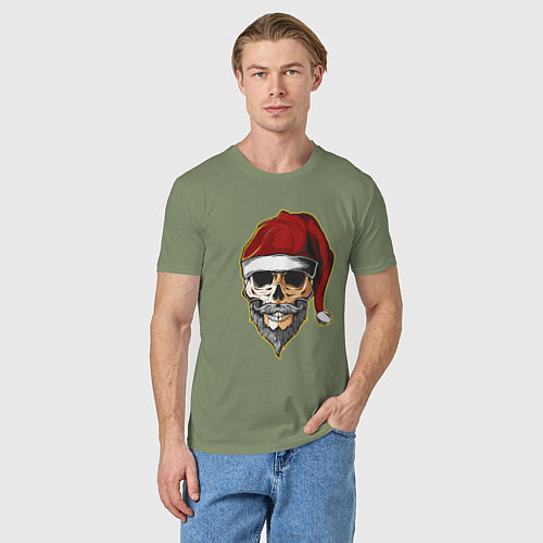 Мужская футболка Santa Skull / Авокадо – фото 3