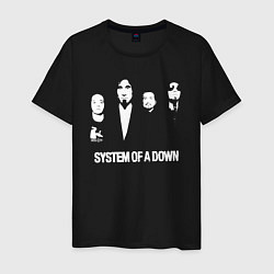 Футболка хлопковая мужская Состав группы System of a Down, цвет: черный