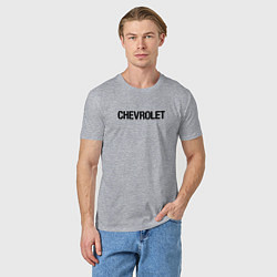 Футболка хлопковая мужская Chevrolet Лого Эмблема спина, цвет: меланж — фото 2