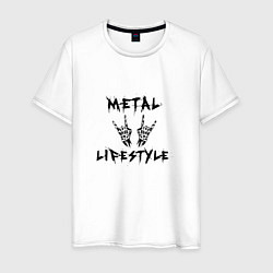 Футболка хлопковая мужская Металлика Metallica рок, цвет: белый