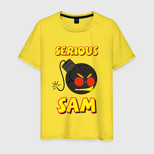 Мужская футболка Serious Sam Bomb Logo / Желтый – фото 1