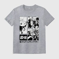 Мужская футболка Герои сенен манг One punch man one piece