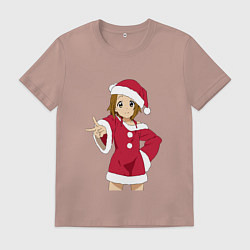 Мужская футболка Анимешная девочка Санта