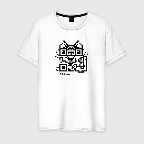 Мужская футболка QR-коте / Белый – фото 1