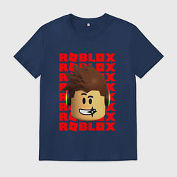 Мужская футболка ROBLOX RED LOGO LEGO FACE
