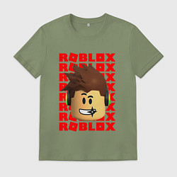 Мужская футболка ROBLOX RED LOGO LEGO FACE