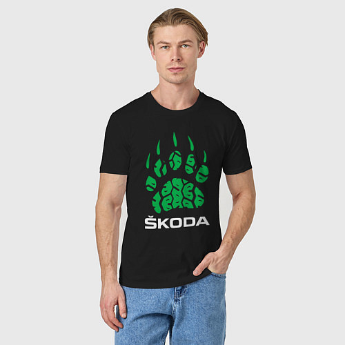 Мужская футболка SKODA ШКОДА ХИЩНИК / Черный – фото 3