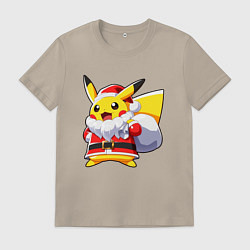 Мужская футболка НОВОГОДНИЙ ПИКАЧУ САНТА КЛАУС